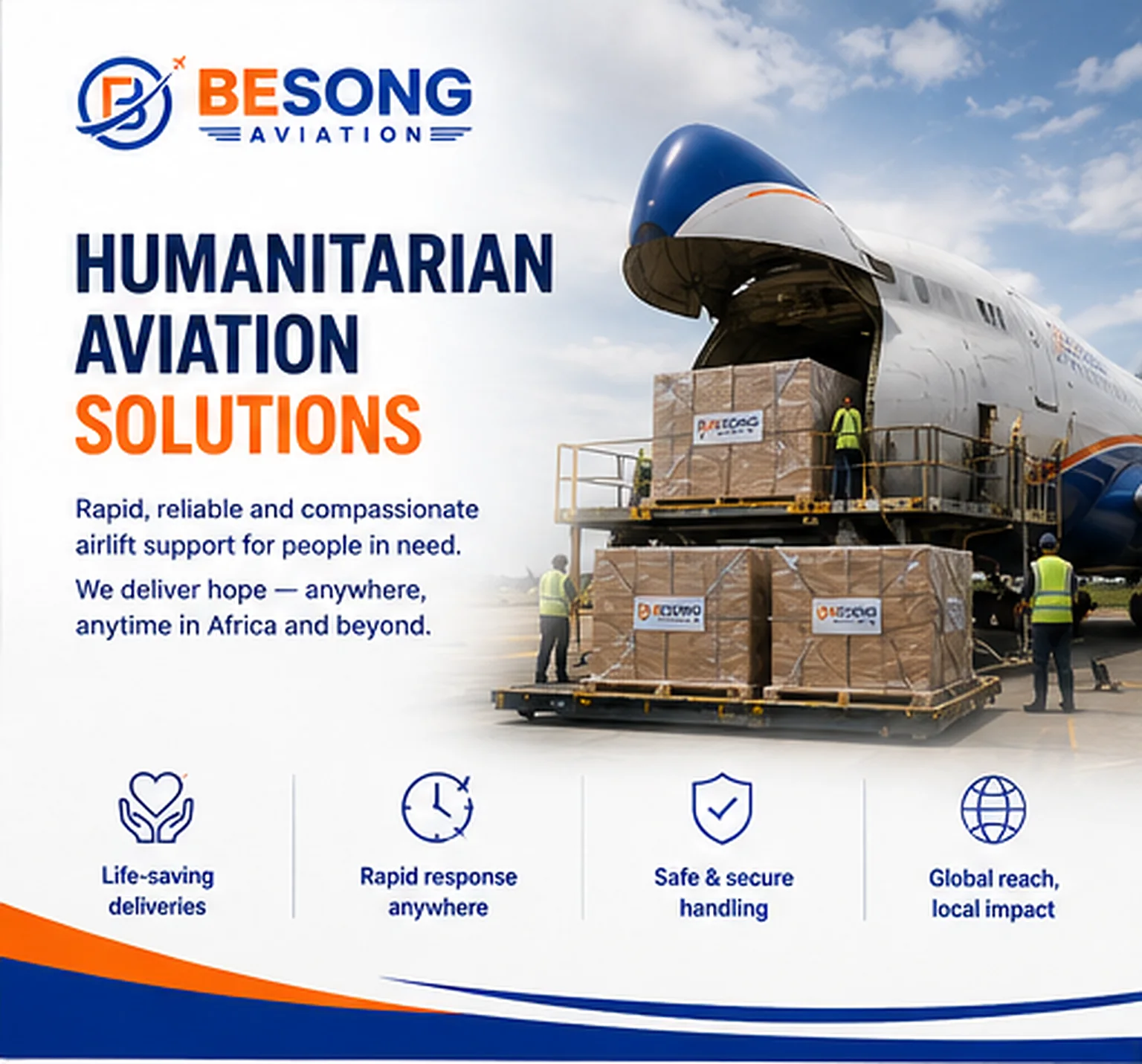 Humanitarian cargo loading campaign for BESONG Aviation